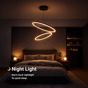 Lustra LED suspendata cu Telecomanda CASIANA 40W, 2 Cercuri, Lumina Rece/Calda/Neutra 3000K/4000K/6000K, Dimabila, Negru, Inaltime Reglabila, Metal si Acril Lustre LED cu Telecomanda Default Title Alessandro Design