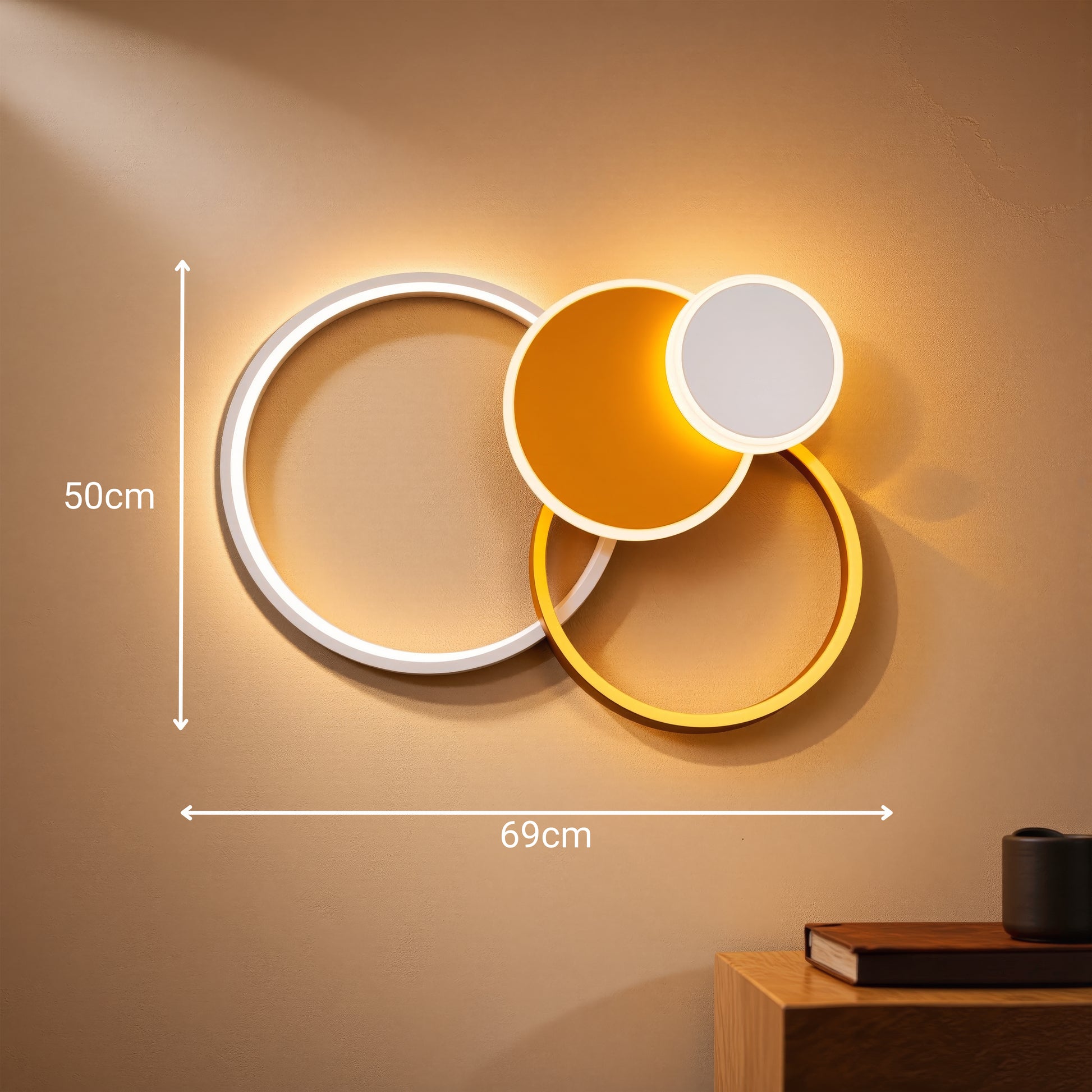 Lustra LED cu telecomanda KILLIAN 80W, 4 Cercuri, lumina Rece/Calda/Neutra, Dimabila, Auriu Lustre LED cu Telecomanda Default Title Alessandro Design