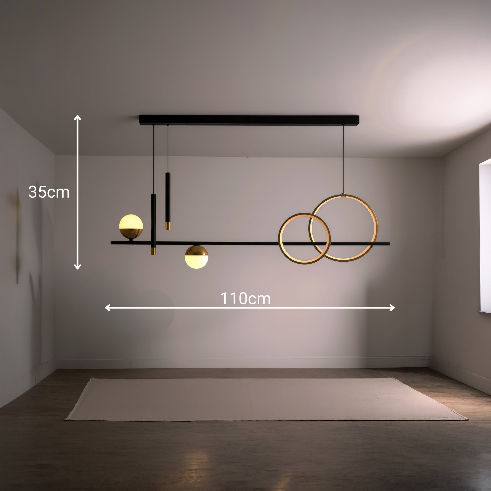 Lustra LED suspendata cu telecomanda DAMARA 44W, lumina Rece/Calda/Neutra, Dimabila, Negru, Inaltime Reglabila Lustre LED cu Telecomanda Default Title Alessandro Design