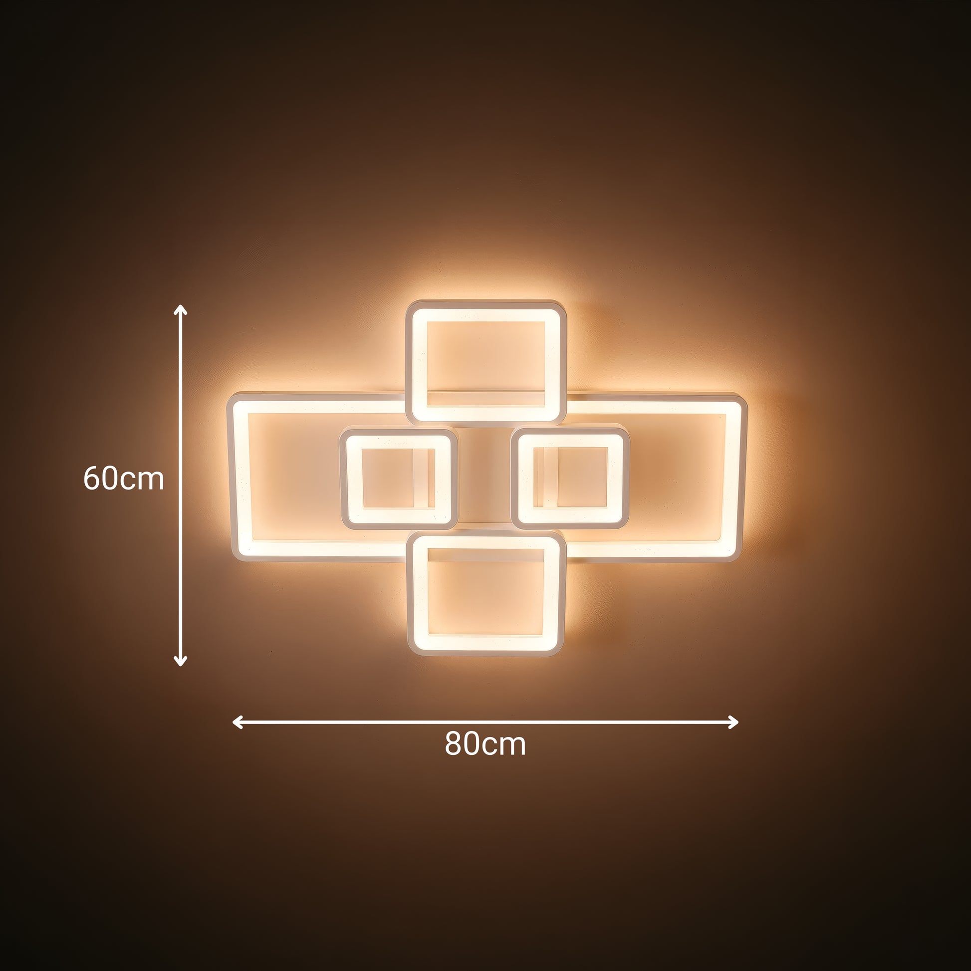 Lustra LED cu telecomanda ELLA 119W, 6 Patrate, lumina Rece/Calda/Neutra, Dimabila, Alb Lustre LED cu Telecomanda Default Title Alessandro Design