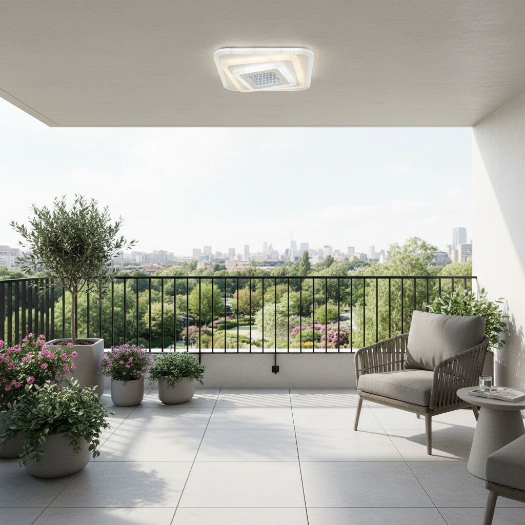 Lustra LED NEXA 3D 46W, Patrata, lumina Rece/Calda/Neutra , Alb Lustre LED Default Title Alessandro Design