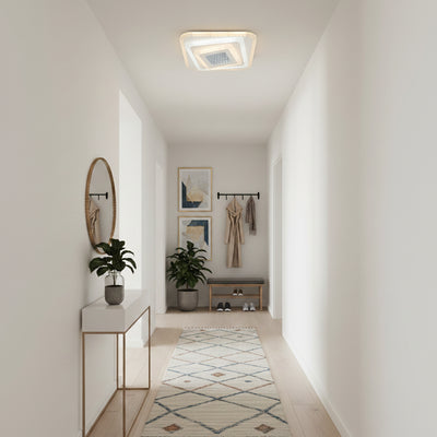 LED luster NEXA 3D 46W, štvorcový, studené/teplé/neutrálne svetlo, biely