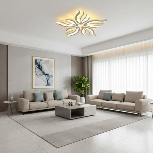 Lustra LED cu telecomanda SAKURA 62W, 5 Petale, lumina Rece/Calda/Neutra, Dimabila, Alb Lustre LED cu Telecomanda Default Title Alessandro Design