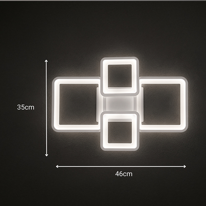 Lustra LED cu telecomanda ELLA 67W, 4 Patrate, lumina Rece/Calda/Neutra, Dimabila, Alb Lustre LED cu Telecomanda Default Title Alessandro Design