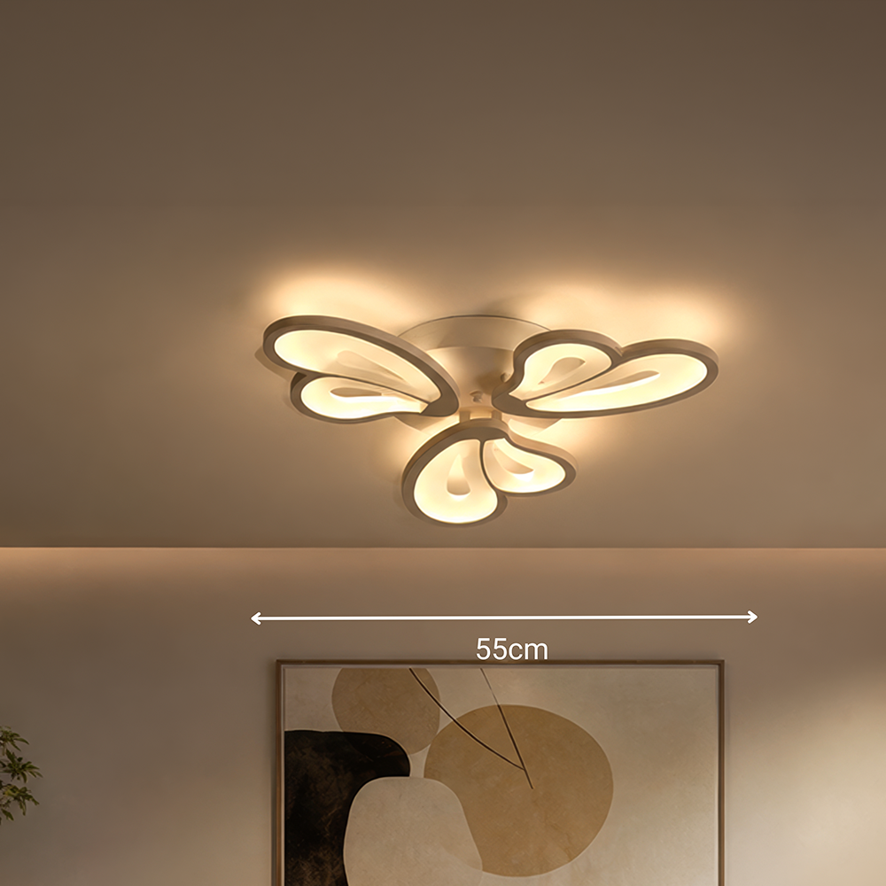 Lustra LED cu telecomanda BLOSSOM 40W, 3 Petale, lumina Rece/Calda/Neutra, Dimabila, Alb Lustre LED cu Telecomanda Default Title Alessandro Design