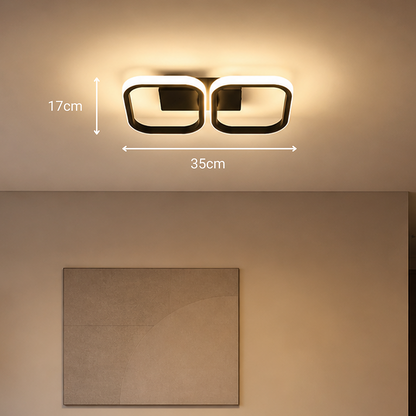 Lustra LED VERTEX 21W, 2 Patrate, Liniara, lumina Rece/Calda/Neutra, Neagra Lustre LED Default Title Alessandro Design