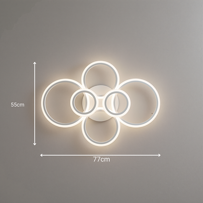 Lustra LED cu telecomanda BETTY 82W, 6 Cercuri, lumina Rece/Calda/Neutra, Dimabila, Alb Lustre LED cu Telecomanda Default Title Alessandro Design