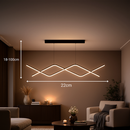 Lustra LED suspendata cu telecomanda ZIGZAG 27W, lumina Rece/Calda/Neutra, Dimabila, Negru, Inaltime Reglabila Lustre LED cu Telecomanda Default Title Alessandro Design