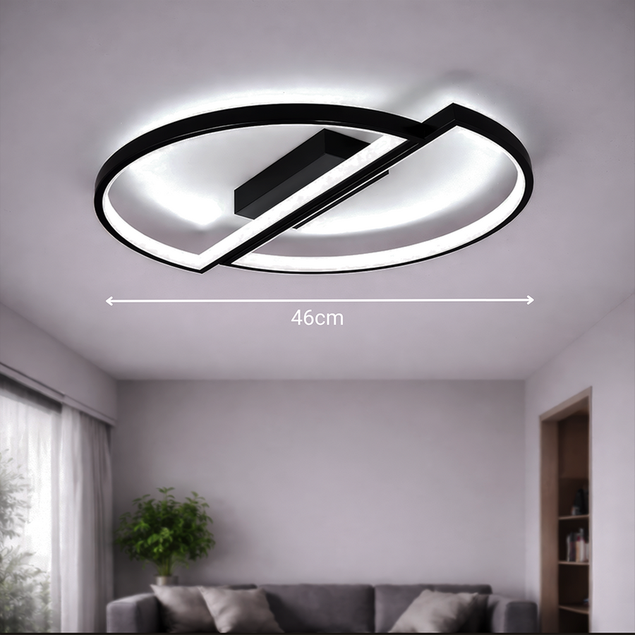 Lustra LED cu telecomanda VECTOR ARCUS 52W, 2 Elemente, lumina Rece/Calda/Neutra, Dimabila, Negru Lustre LED cu Telecomanda Default Title Alessandro Design
