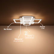 Lustra LED cu telecomanda ELLA 119W, 6 Patrate, lumina Rece/Calda/Neutra, Dimabila, Alb Lustre LED cu Telecomanda Default Title Alessandro Design