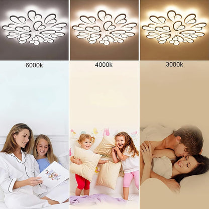 Lustra LED cu telecomanda BLOSSOM 146W, 12 Petale, lumina Rece/Calda/Neutra 3000k/4000k/6000k, Dimabila, Alb Lustre LED cu Telecomanda Default Title Alessandro Design
