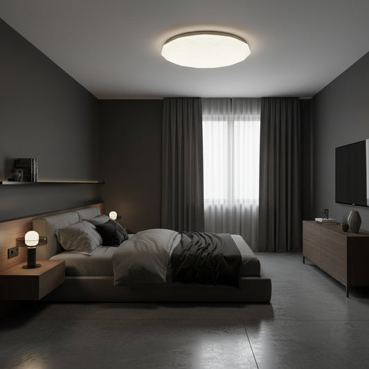 Plafonieră LED Hexagon 35 cm, 32W, 3000K / 4000K / 6000K, Alb, Metal si Acril Plafoniere LED Default Title Alessandro Design