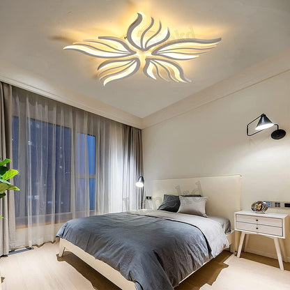 Lustra LED cu telecomanda SAKURA 62W, 5 Petale, lumina Rece/Calda/Neutra, Dimabila, Alb Lustre LED cu Telecomanda Default Title Alessandro Design
