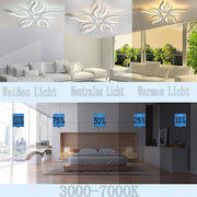 Lustra LED cu telecomanda SAKURA 62W, 5 Petale, lumina Rece/Calda/Neutra, Dimabila, Alb Lustre LED cu Telecomanda Default Title Alessandro Design