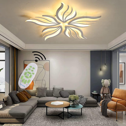 Lustra LED cu telecomanda SAKURA 62W, 5 Petale, lumina Rece/Calda/Neutra, Dimabila, Alb Lustre LED cu Telecomanda Default Title Alessandro Design