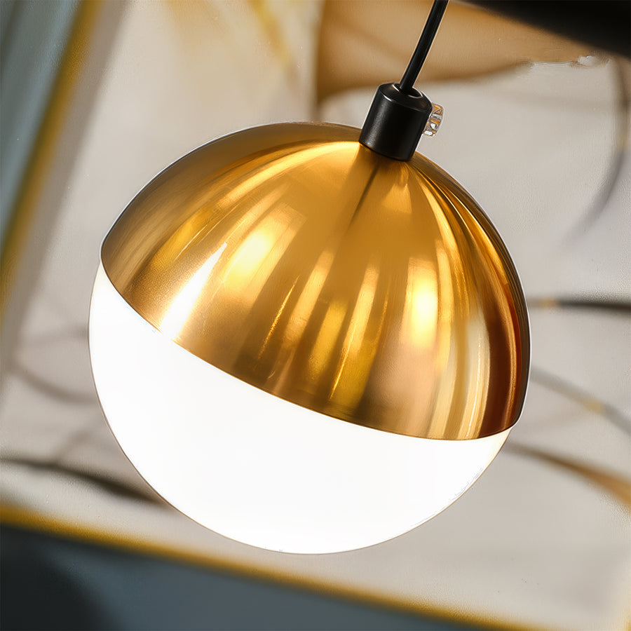 Lustră Suspendată LED Acril Aurion 29W cu Telecomandă, Dimabilă, Negru Auriu, Metal și Acril Lustre LED cu Telecomanda Default Title Alessandro Design