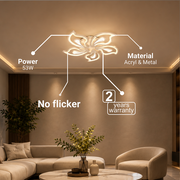 Lustra LED cu telecomanda GLORIOSA 95W, 5 Petale, lumina Rece/Calda/Neutra, Dimabila, Alb Lustre LED cu Telecomanda Default Title Alessandro Design