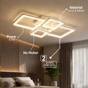 Lustra LED cu telecomanda ELLA 67W, 4 Patrate, lumina Rece/Calda/Neutra, Dimabila, Alb Lustre LED cu Telecomanda Default Title Alessandro Design