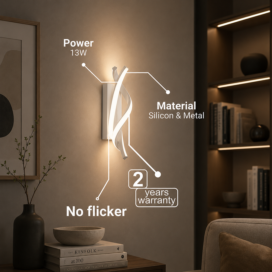 Reid LED nástenné svietidlo 13W, studené/teplé/neutrálne svetlo, biele Vnútorné nástenné svietidlá Predvolený názov Alessandro Design