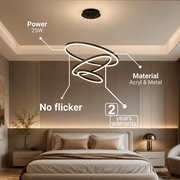 Lustra LED suspendata cu telecomanda CASIANA 85W, 3 Cercuri, lumina Rece/Calda/Neutra, Dimabila, Negru, Inaltime Reglabila Lustre LED cu Telecomanda Default Title Alessandro Design