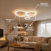 Lustra LED cu telecomanda BETTY 40W, 3 Cercuri, lumina Rece/Calda/Neutra, Dimabila, Alb, Metal si Acril Lustre LED cu Telecomanda Default Title Alessandro Design