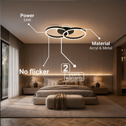 Lustra LED cu telecomanda RIGA LILITH 34W, 2 Cercuri, lumina Rece/Calda/Neutra, Dimabila, Negru Lustre LED cu Telecomanda Default Title Alessandro Design