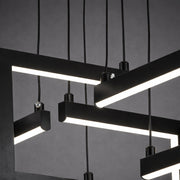 Lustra LED cu telecomanda ,Suspendata 96W, 4 Elemente, lumina Rece/Calda/Neutra, Dimabila, Inaltime Reglabila, Negru Lustre LED cu Telecomanda Default Title Alessandro Design