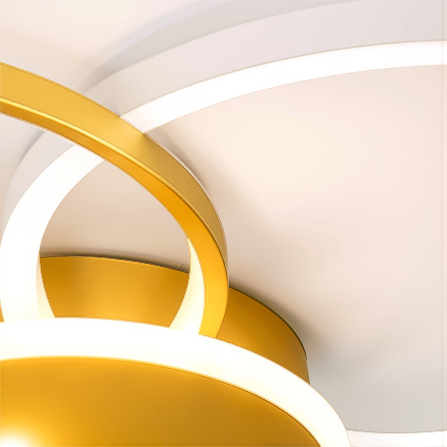 Lustra LED cu telecomanda KILLIAN 80W, 4 Cercuri, lumina Rece/Calda/Neutra, Dimabila, Auriu Lustre LED cu Telecomanda Default Title Alessandro Design
