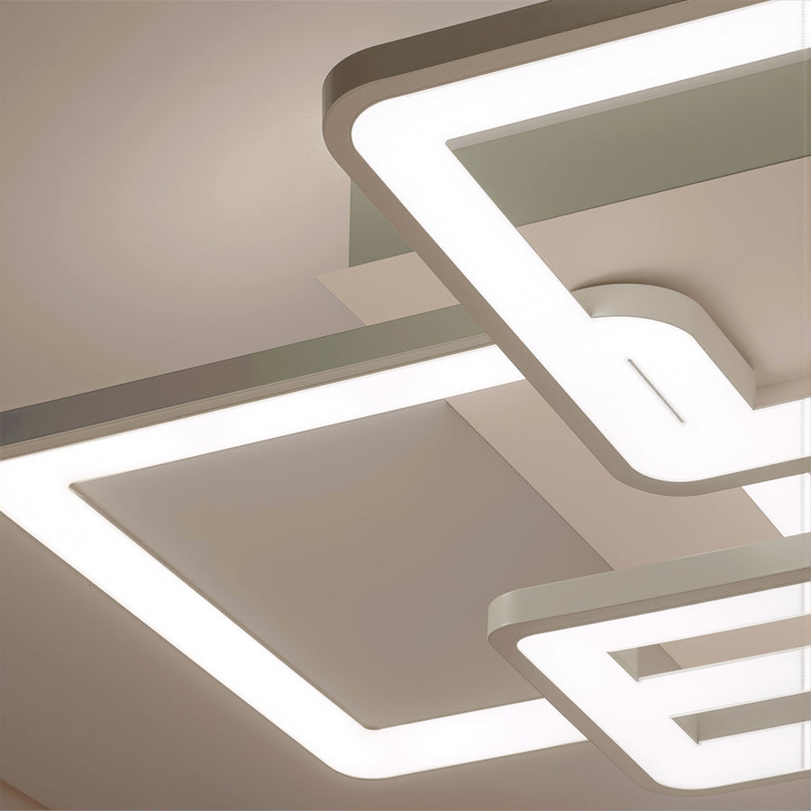 Lustra LED cu telecomanda ELLA 119W, 6 Patrate, lumina Rece/Calda/Neutra, Dimabila, Alb Lustre LED cu Telecomanda Default Title Alessandro Design