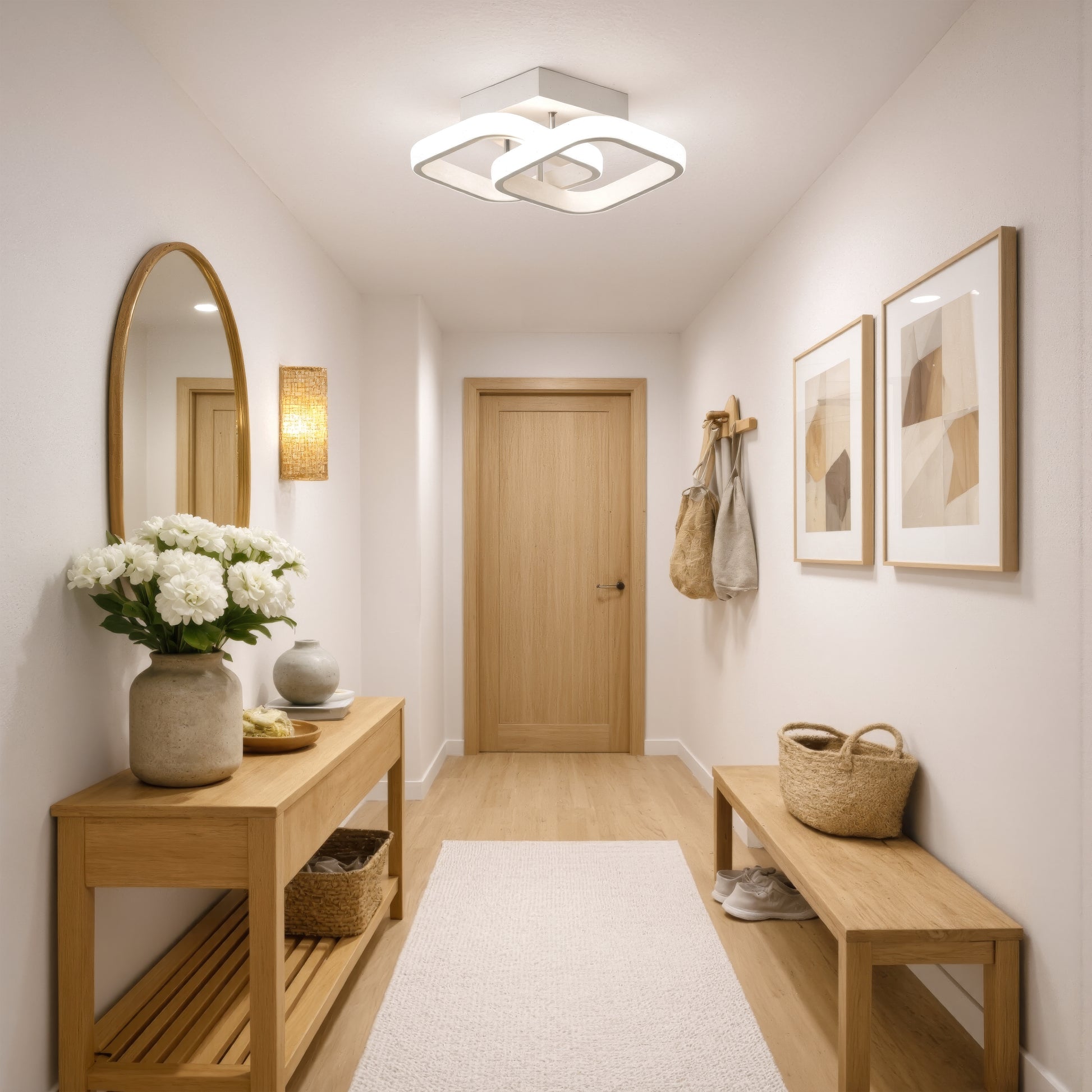 VERTEX Matrix LED luster, prekrývajúce sa diamanty, kovové rámy, 24W, 2 diamanty, studené/teplé/neutrálne svetlo 3000K/4000K/6000K, biele LED lustre Predvolený názov Alessandro Design