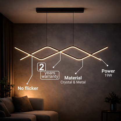 Lustra LED suspendata cu telecomanda ZIGZAG 27W, lumina Rece/Calda/Neutra, Dimabila, Negru, Inaltime Reglabila Lustre LED cu Telecomanda Default Title Alessandro Design