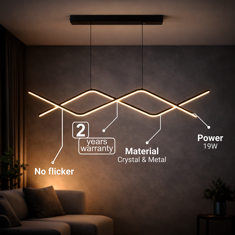 Lustra LED suspendata cu telecomanda ZIGZAG 27W, lumina Rece/Calda/Neutra, Dimabila, Negru, Inaltime Reglabila Lustre LED cu Telecomanda Default Title Alessandro Design