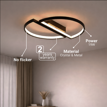 Lustra LED cu telecomanda VECTOR ARCUS 52W, 2 Elemente, lumina Rece/Calda/Neutra, Dimabila, Negru Lustre LED cu Telecomanda Default Title Alessandro Design