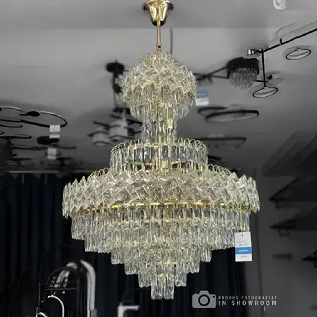 Candelabru Junnut 21xE27, Cristal si Metal, Auriu Candelabre Cristal Default Title Alessandro Design