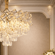 Candelabru Cristal WINDSOR Eleganza 8x E14, Diametru 39cm, Auriu Lucios, Inaltime Reglabila, Metal si Cristal Candelabre Cristal Default Title Alessandro Design