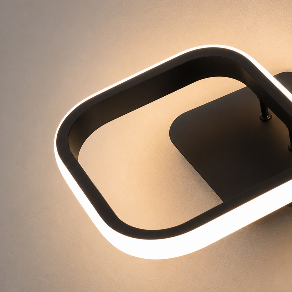 Lustra LED VERTEX 21W, 2 Patrate, Liniara, lumina Rece/Calda/Neutra, Neagra Lustre LED Default Title Alessandro Design