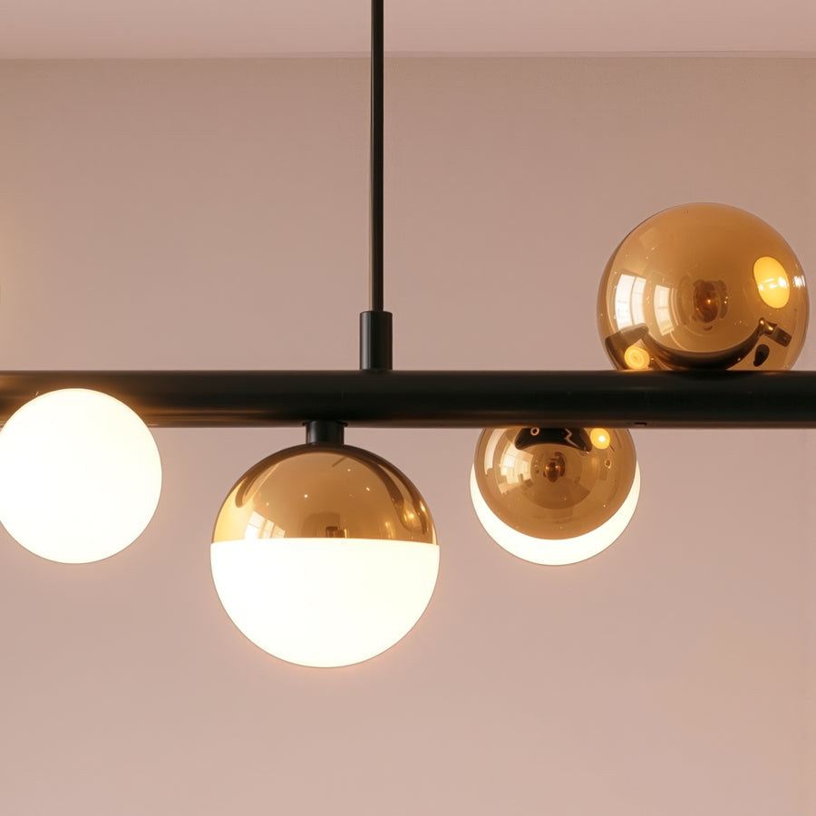 Lustră Suspendată LED Acril Aurion 29W cu Telecomandă, Dimabilă, Negru Auriu, Metal și Acril Lustre LED cu Telecomanda Default Title Alessandro Design