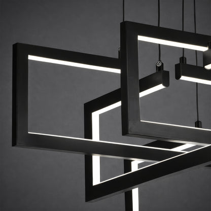 Lustra LED cu telecomanda ,Suspendata 96W, 4 Elemente, lumina Rece/Calda/Neutra, Dimabila, Inaltime Reglabila, Negru Lustre LED cu Telecomanda Default Title Alessandro Design