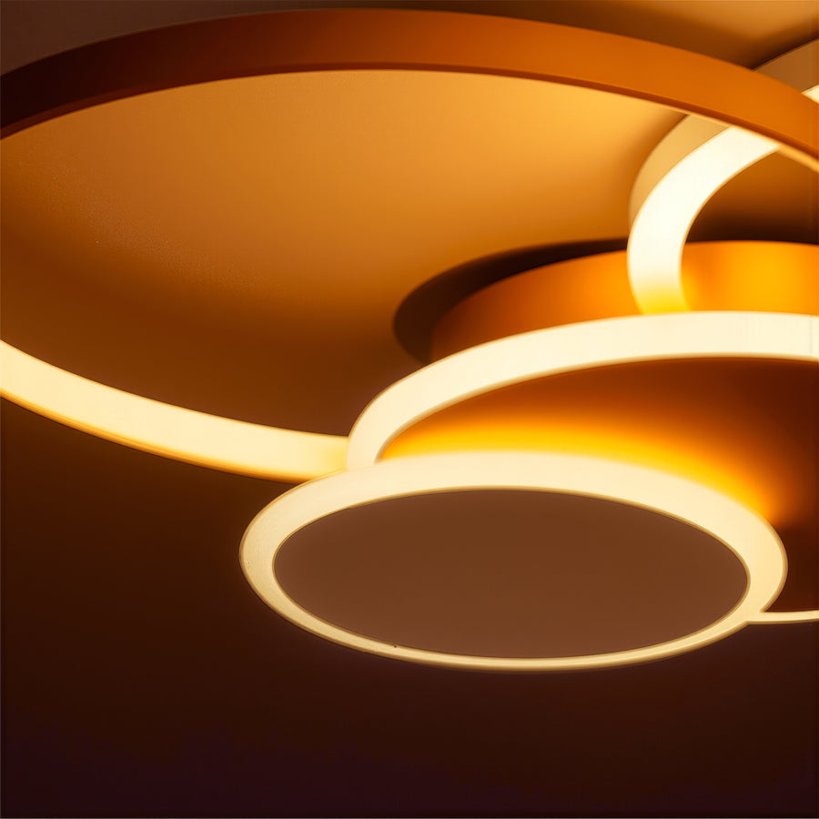 Lustra LED cu telecomanda KILLIAN 80W, 4 Cercuri, lumina Rece/Calda/Neutra, Dimabila, Auriu Lustre LED cu Telecomanda Default Title Alessandro Design