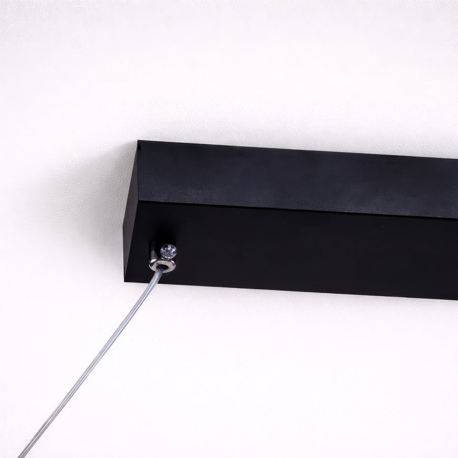 Lustra LED Suspendata cu Telecomanda, FLUX, 27W, 116cm, Lumina Rece/Calda/Neutra 3000K/4000K/6000K, Dimabila, Negru, Inaltime Reglabila, Metal si Silicon Lustre Moderne Default Title Alessandro Design