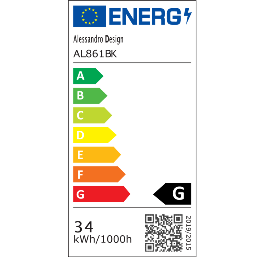LED nástenné svetlo Sol 34W Studené/Teplé/Neutrálne svetlo Čierny kov Vnútorné nástenné svietidlá Predvolený názov Alessandro Design