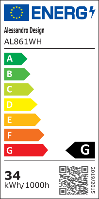 Cheisa LED nástenné svietidlo, 34W, biele, studené/teplé/neutrálne svetlo Vnútorné nástenné svietidlá Predvolený názov Alessandro Design