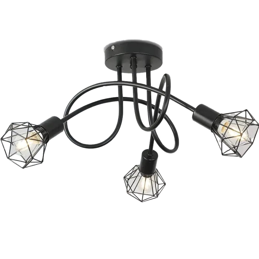 Lustra Shion 3xE27, Negru, Metal, Diametru 50cm Lustre Industrial Default Title Alessandro Design