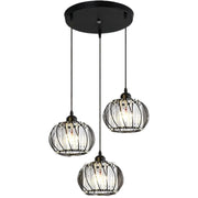 Lustra Monica, 3 X E27, Negru, Metal si Sticla Lustre Clasice Default Title Alessandro Design