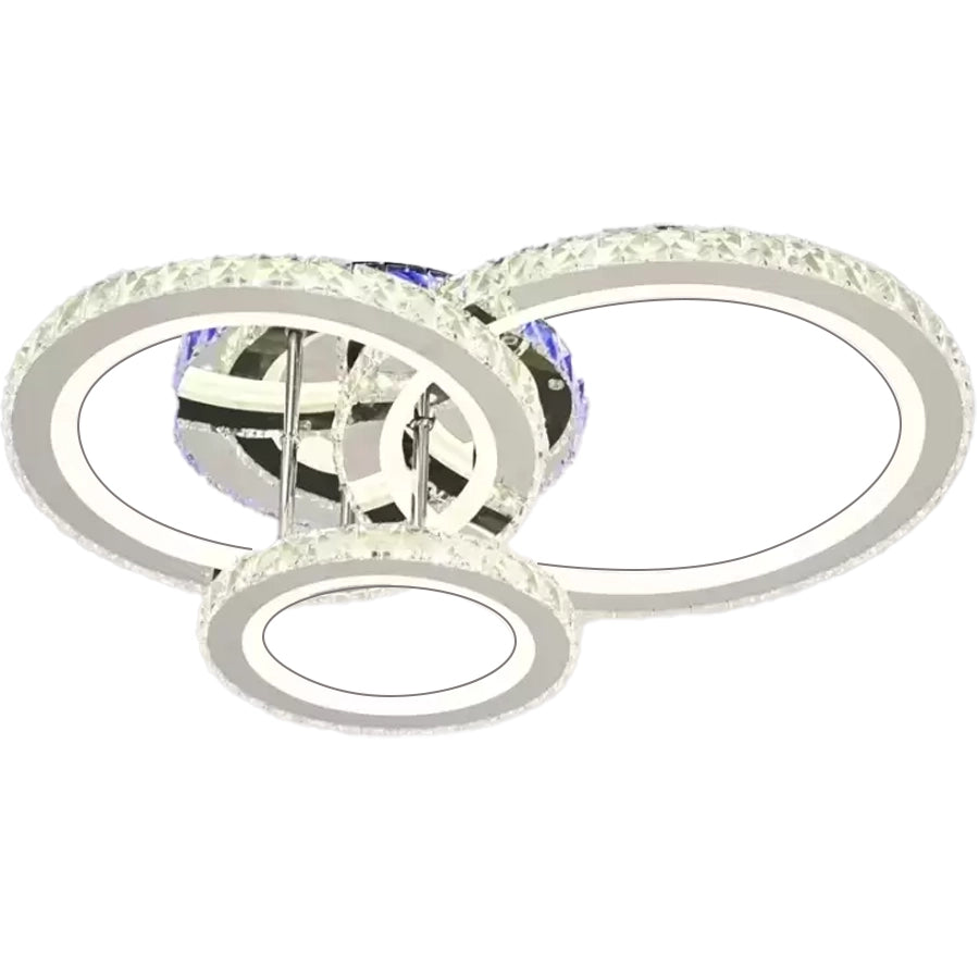Lustra LED cu telecomanda si cristal NOVA ROTONDA RGB 73W, 3 Cercuri, lumina Rece/Calda/Neutra, Dimabila, Crom Lucios Lustre LED & Cristale Default Title Alessandro Design