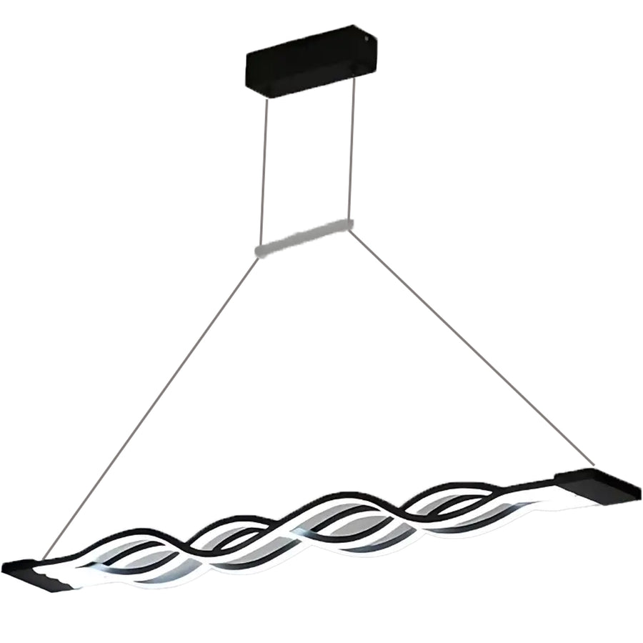 Lustra LED suspendata cu telecomanda WAVE 89W, Liniara, lumina Rece/Calda/Neutra, Dimabila, Negru, Inaltime Reglabila Lustre LED cu Telecomanda Default Title Alessandro Design