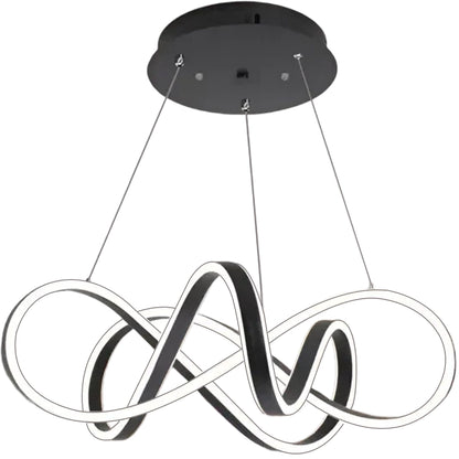 Lustra LED suspendata cu telecomanda INFINITY HALO 69W, lumina Rece/Calda/Neutra, Dimabila, Negru, Inaltime Reglabila Lustre Moderne Default Title Alessandro Design
