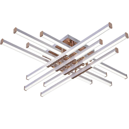 Lustra LED cu Telecomanda Axial, 98W, 8 Elemente, Lumina Rece/Clada/Neutra, Dimabila, Alb Lustre LED cu Telecomanda Default Title Alessandro Design