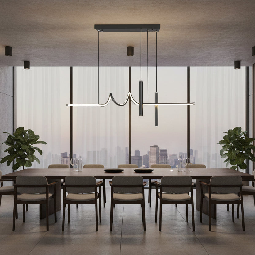 Lustra LED suspendata cu telecomanda DANNA 36W, lumina Rece/Calda/Neutra, Dimabila, Negru, Inaltime Reglabila Lustre LED cu Telecomanda Default Title Alessandro Design