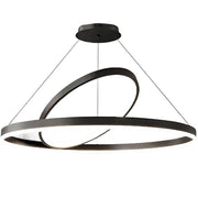 Lustra LED Suspendata PAGANO 47W, 3000K, 2 Cercuri, Negru, Inaltime Reglabila Lustre Moderne Default Title Alessandro Design
